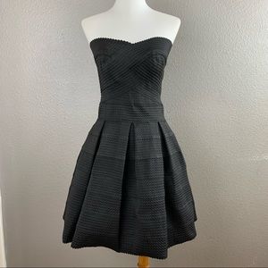 Main Strip black bandage fit and flare dress